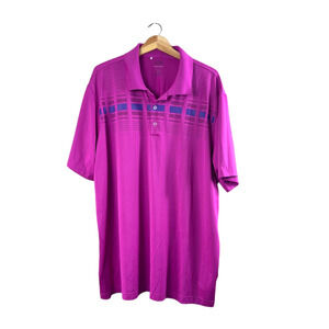 Men's Fuchsia Short Sleeve Adidas Polo Shirt 2X